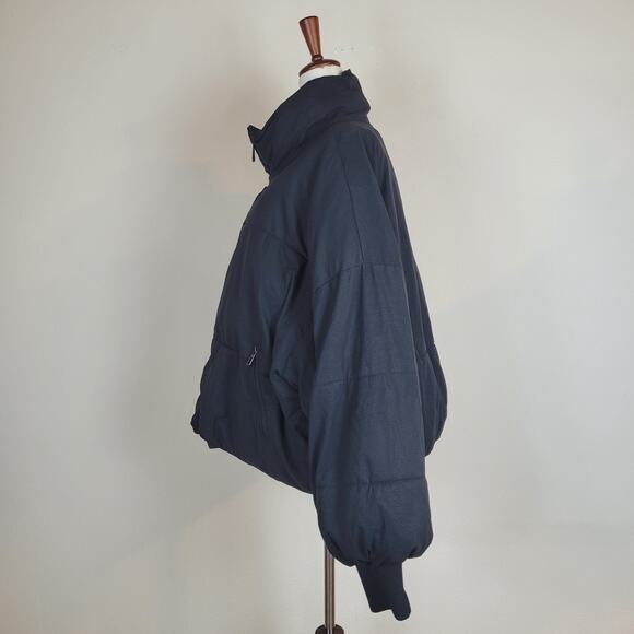 Zara Jacket Womens XL Black Puffer Oversized Crop Short Zip 4341/202 - Picture 6 of 16